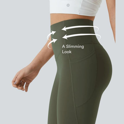UltraSculpt High Waisted Scrunch Butt Lifting Tummy Control Pocket Shaping Yoga Bootcut Leggings