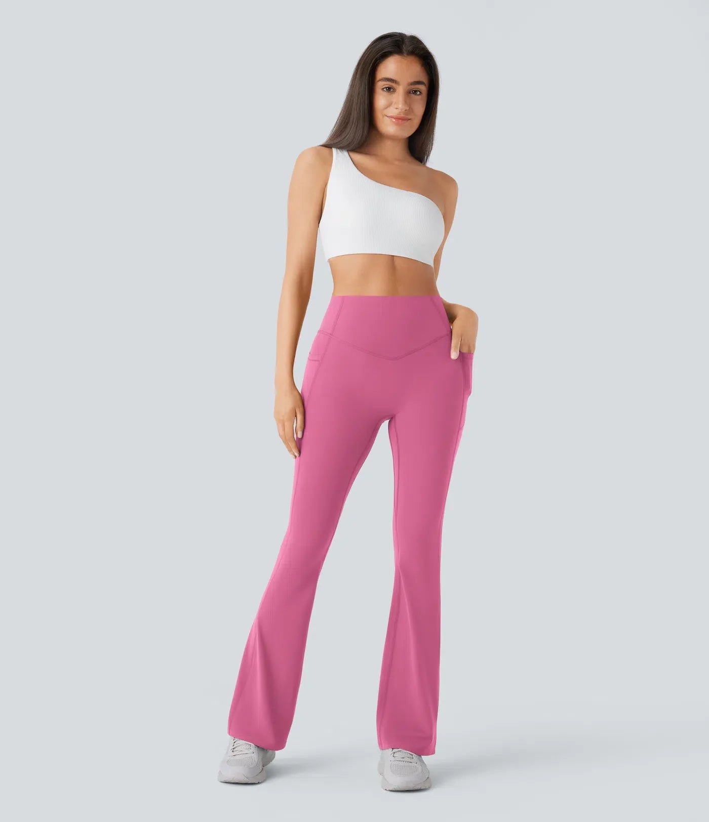 UltraSculpt High Waisted Scrunch Butt Lifting Tummy Control Pocket Shaping Yoga Bootcut Leggings