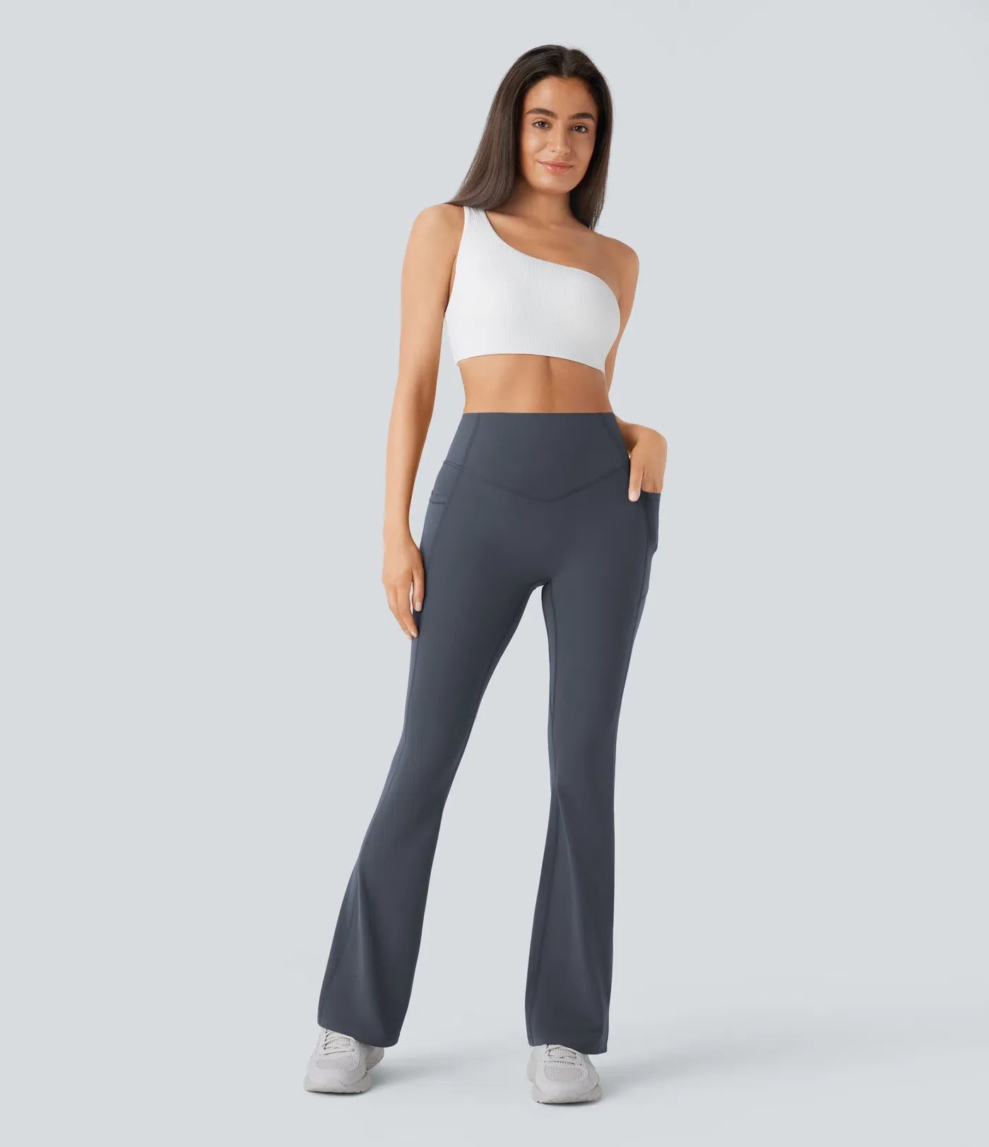 UltraSculpt High Waisted Scrunch Butt Lifting Tummy Control Pocket Shaping Yoga Bootcut Leggings