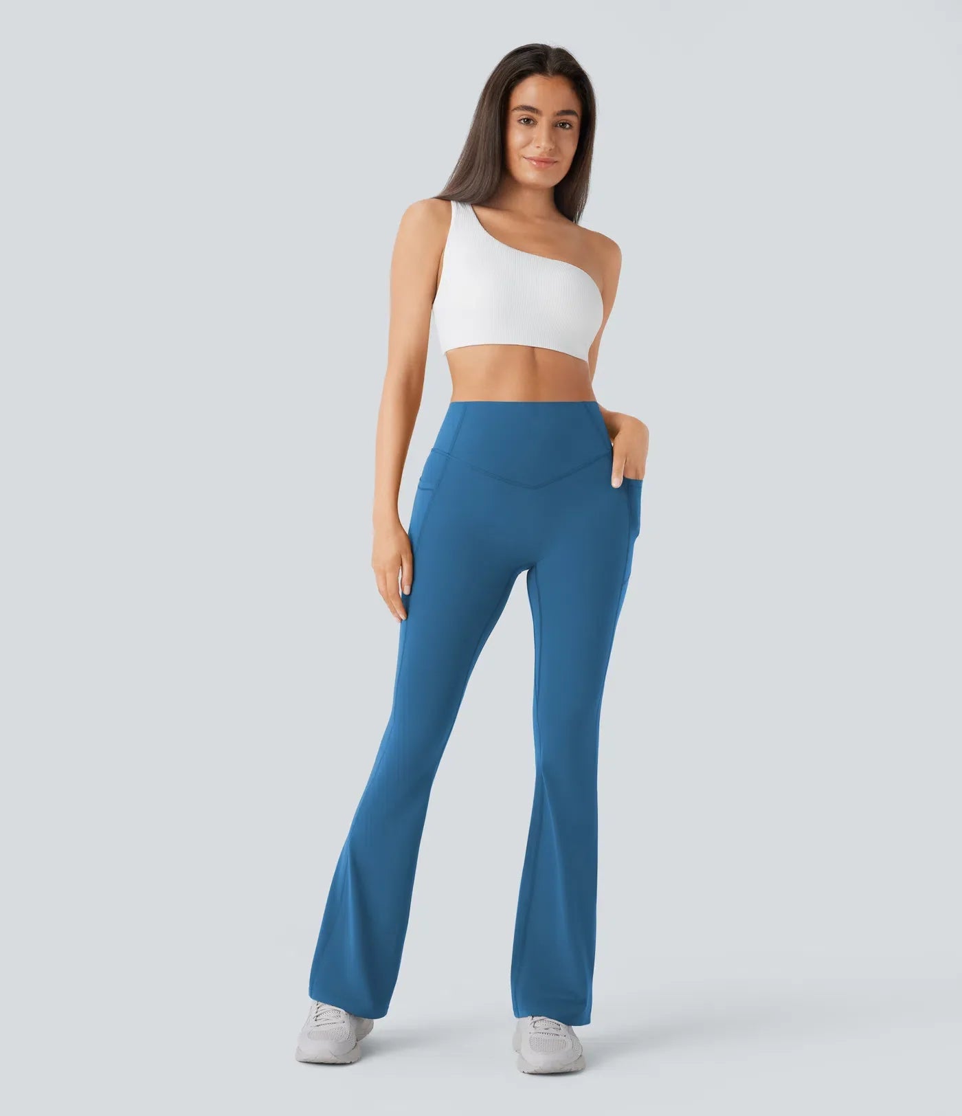 UltraSculpt High Waisted Scrunch Butt Lifting Tummy Control Pocket Shaping Yoga Bootcut Leggings