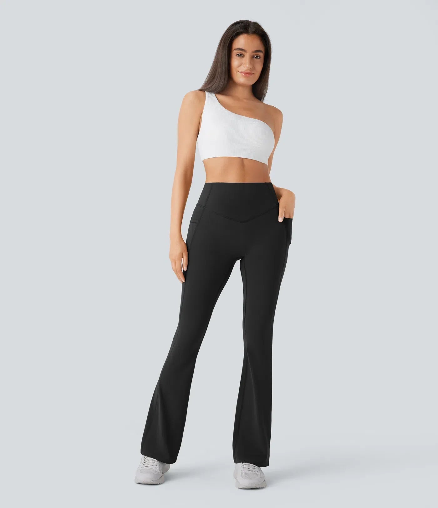 UltraSculpt High Waisted Scrunch Butt Lifting Tummy Control Pocket Shaping Yoga Bootcut Leggings