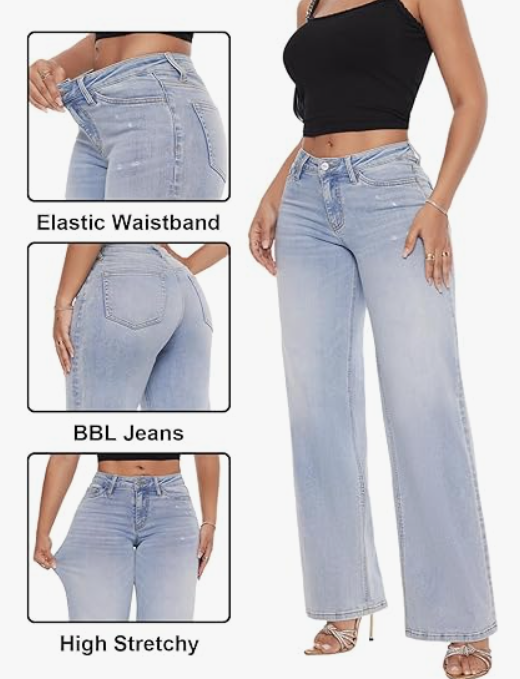 Casual Comfort Stretch Wide Denim